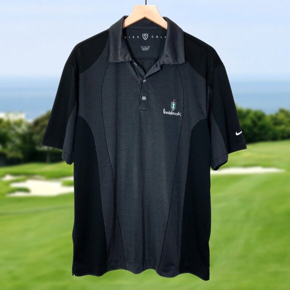 Nike Golf Mens Polo Shirt Black Short Sleeves Innisbrook Logo Embroidered Size L - Picture 3 of 14